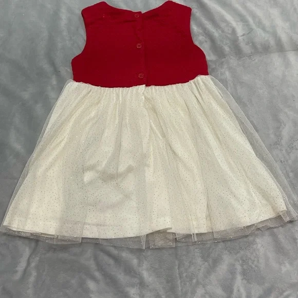 NannetteKids Christmas Red and Cream Dress 3T - Picture 2 of 2